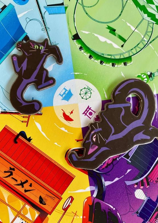 Nekojima Brettspiel – Spielmaterial und Aufbau